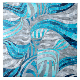Abstrato de onda metálica azul
