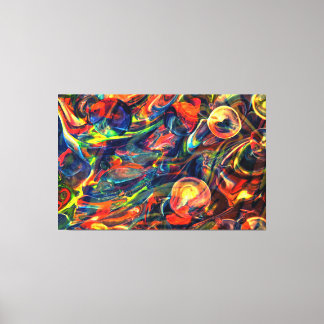Abstrato de parede laranja canvas de pintura multi