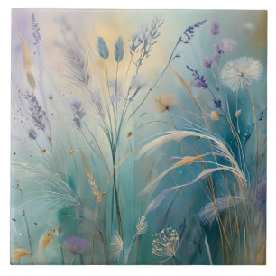 Abstrato de Pastel Whispers of Nature, gramíneas