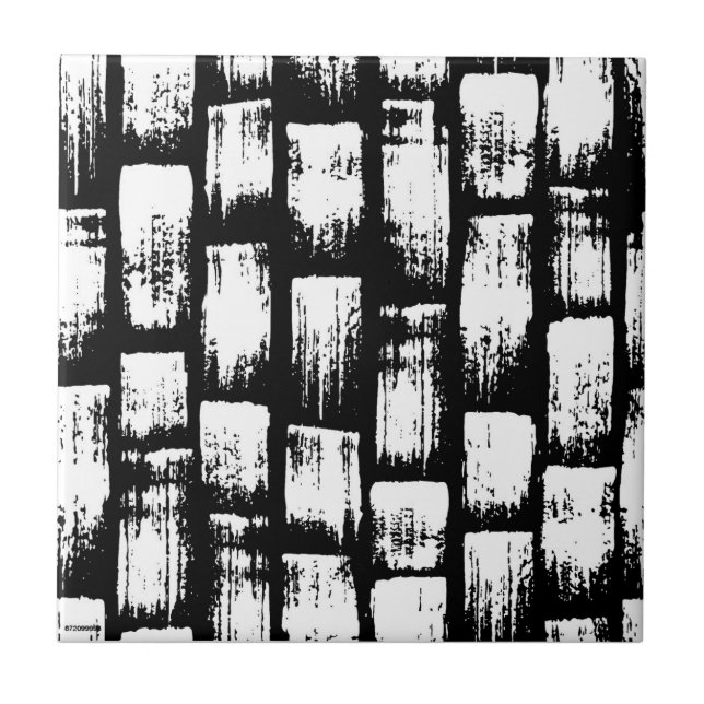 Abstrato de Pincel Preto e Branco (Frente)