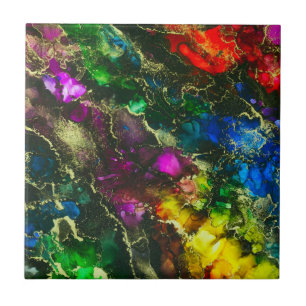 Abstrato de pintura a álcool psicodélica
