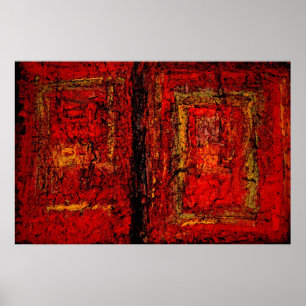 Abstrato de pintura Impressão de pintura vermelho-