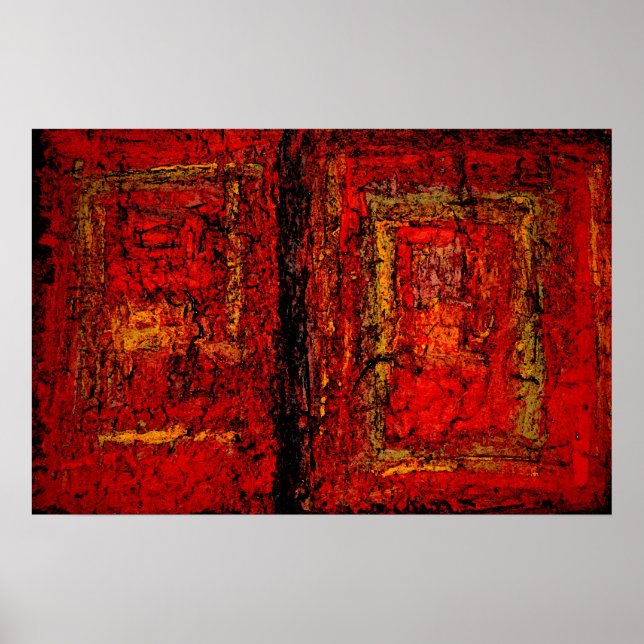 Abstrato de pintura Impressão de pintura vermelho- (Frente)