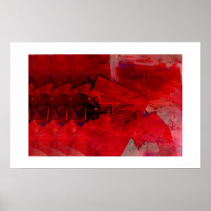 Abstrato de pintura Red Modern Poster de Arte