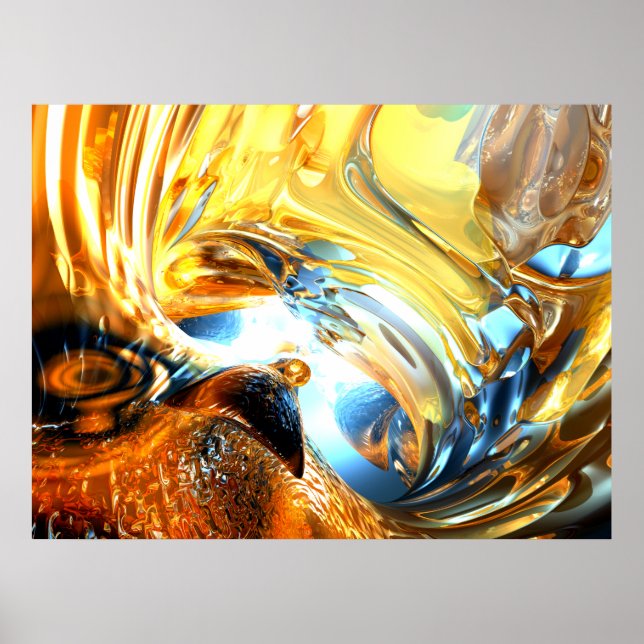 Abstrato de Poster de onda de vidro (Frente)