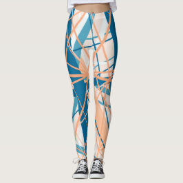 Abstrato de Praia Stripes Leggings Geométricas