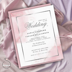 Abstrato de Prata Rosa-Rosa-Blush de Casamento Or