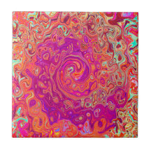 Abstrato de Retro Coral e espiral de mármore roxo