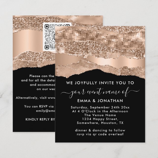 Abstrato de Rosa de Traços de do Código QR de Bord (Frente/Verso)