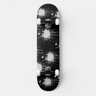 Abstrato de skate branco e preto