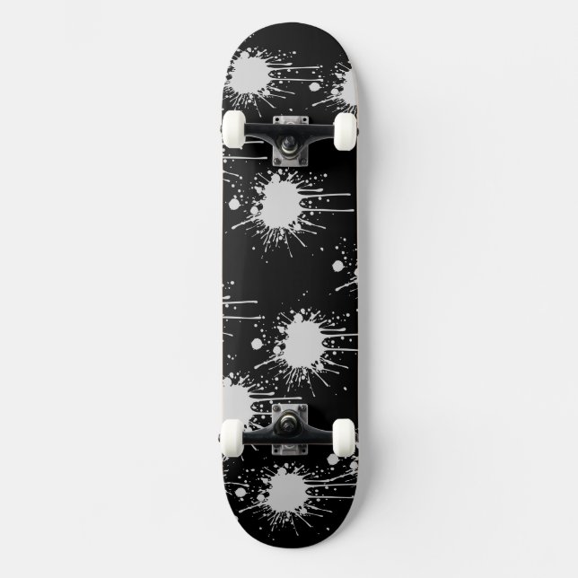 Abstrato de skate branco e preto (Frente)