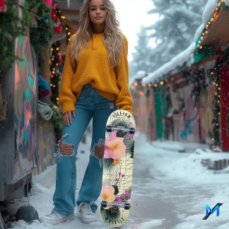 Abstrato de Skateboard Tropical