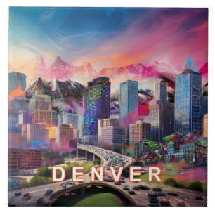 Abstrato Denver Skyline Art Modern