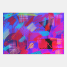 Abstrato Digital Art 3 Cores Brilhantes e Cheias