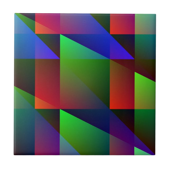 Abstrato digital azul, verde e vermelho (Frente)