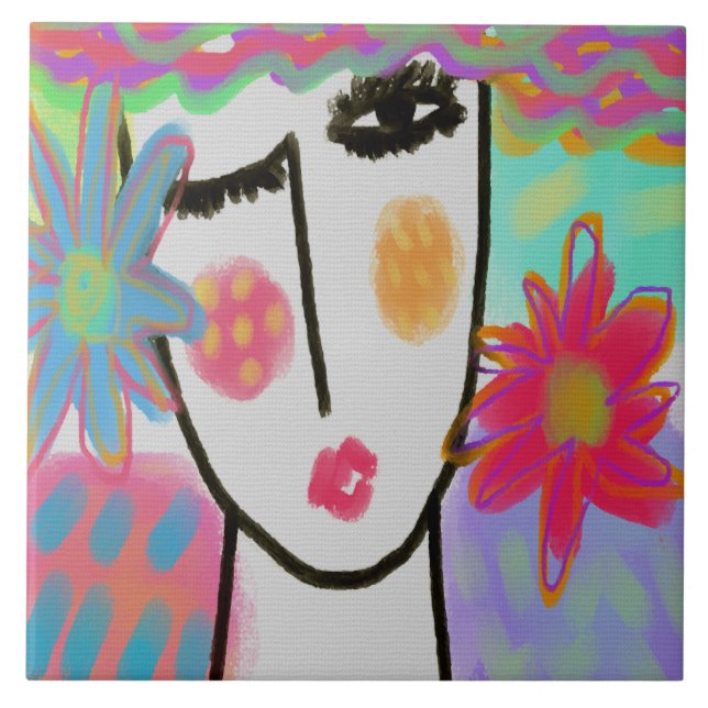 Abstrato digital colorida de uma mulher (Frente)