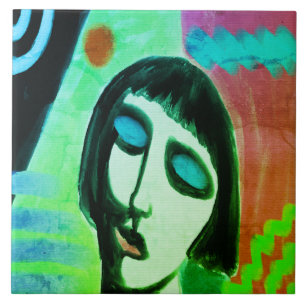 Abstrato digital colorida de uma mulher
