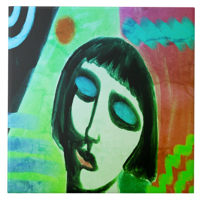 Abstrato digital colorida de uma mulher (Frente)