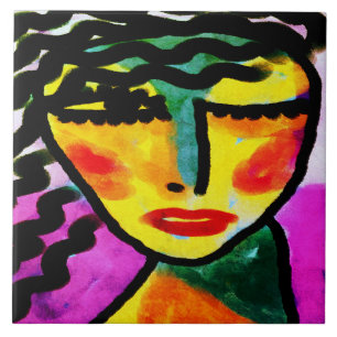 Abstrato digital colorida de uma mulher