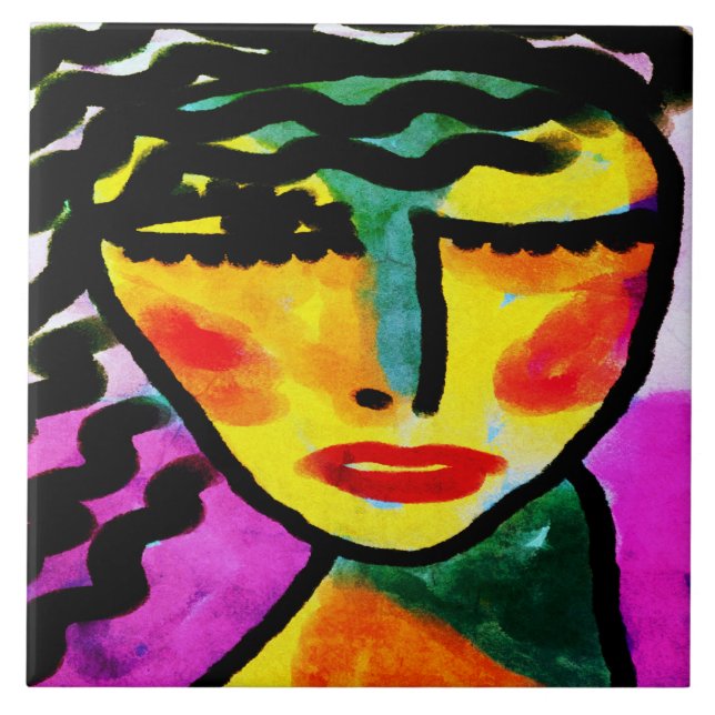 Abstrato digital colorida de uma mulher (Frente)