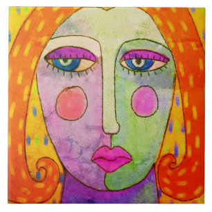 Abstrato digital colorida de uma mulher