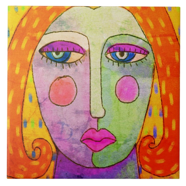 Abstrato digital colorida de uma mulher (Frente)