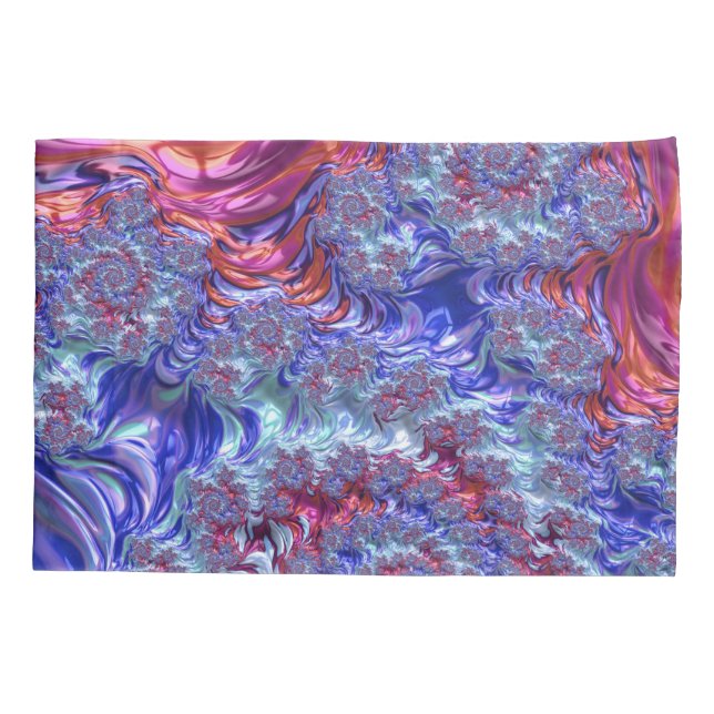 Abstrato Digital Fractal Colorido Trippy Groovy (Traseira-Esquerda)