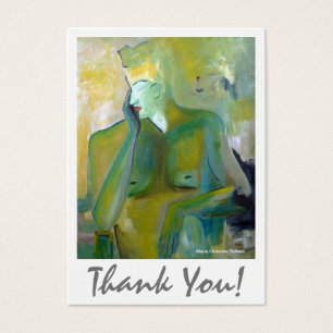 Abstrato Dourada Beige Green Artística Obrigado