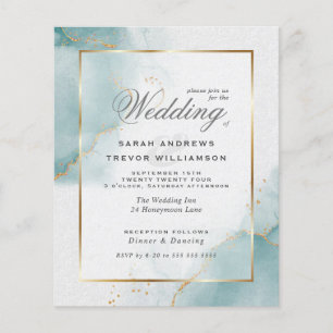 Abstrato Dourada de Casamento de Orçamento Invita