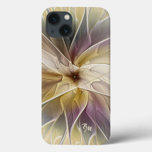 Abstrato Dourado da beringela da fantasia floral