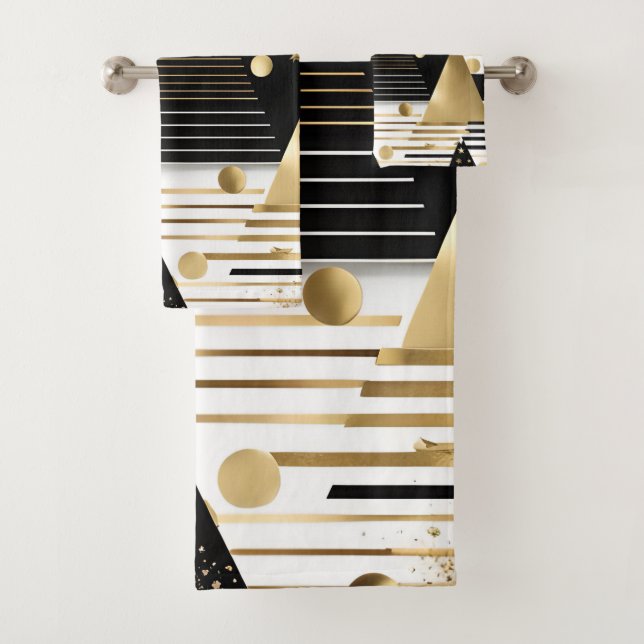 abstrato dourado e toalha de banho de triângulos p (Insitu)