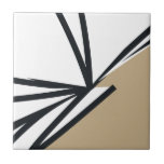 Abstrato Dourado preto simples<br><div class="desc">Esse simples e elegante azulejo cerâmico preto, branco e ouro é perfeito para acrescentar um toque de sofisticação a qualquer espaço. A design minimalista apresenta um padrão abstrato moderno em preto e branco com sotaques de ouro. Use-o como sotaque decorativo em sua cozinha, banheiro ou qualquer outra sala que precise...</div>