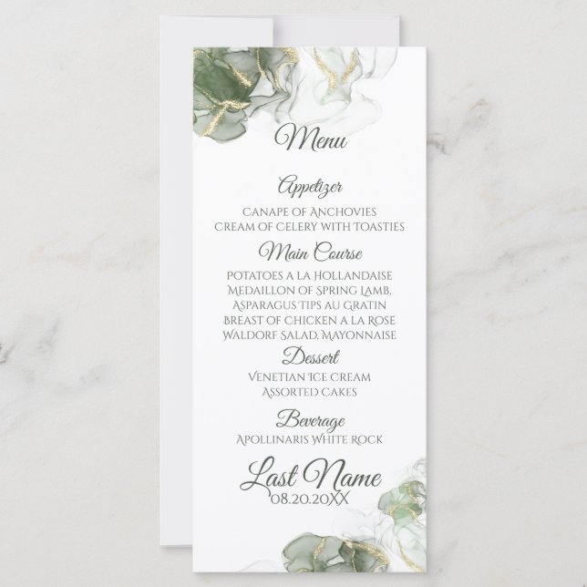 Abstrato Dourado Sage Verde (Frente)