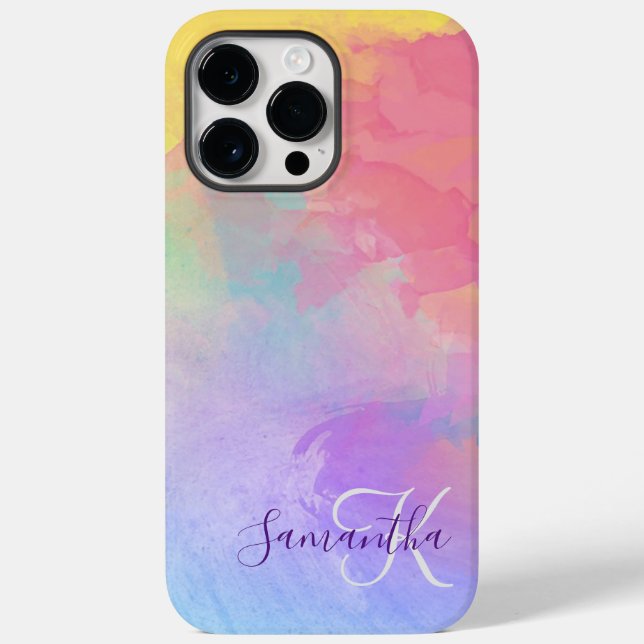 Abstrato e Monograma de Pastel Watercolor (Verso)