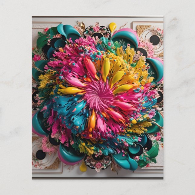 Abstrato Eclecética Máxima Imprimível Colorida (Frente)