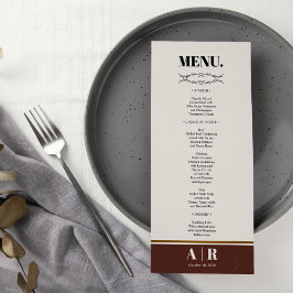 Abstrato Elegance Ouro Frame Wedding Menu