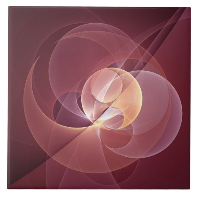 Abstrato Elegante Moderno Vinho Vermelho Arte Frac (Frente)