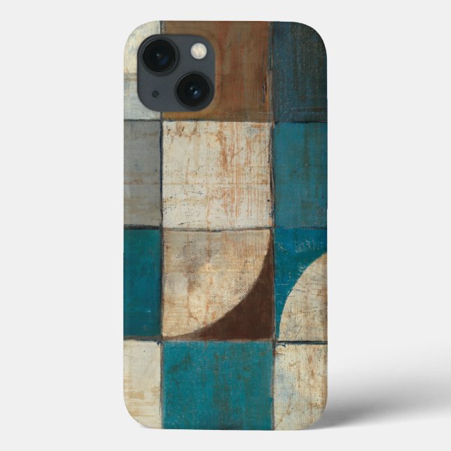 Abstrato em azul e castanho (Verso)