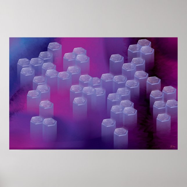Abstrato em Purples poster (Frente)