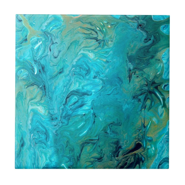 Abstrato emerald fluido art faux marble (Frente)