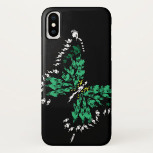 Abstrato Emerald Green Butterfly capas de iphone