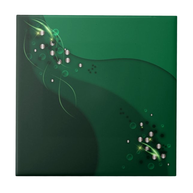 Abstrato Emerald Green Layout e Dourados ornamento (Frente)
