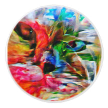 Abstrato Expressionista Colorida Cat Art Impressão