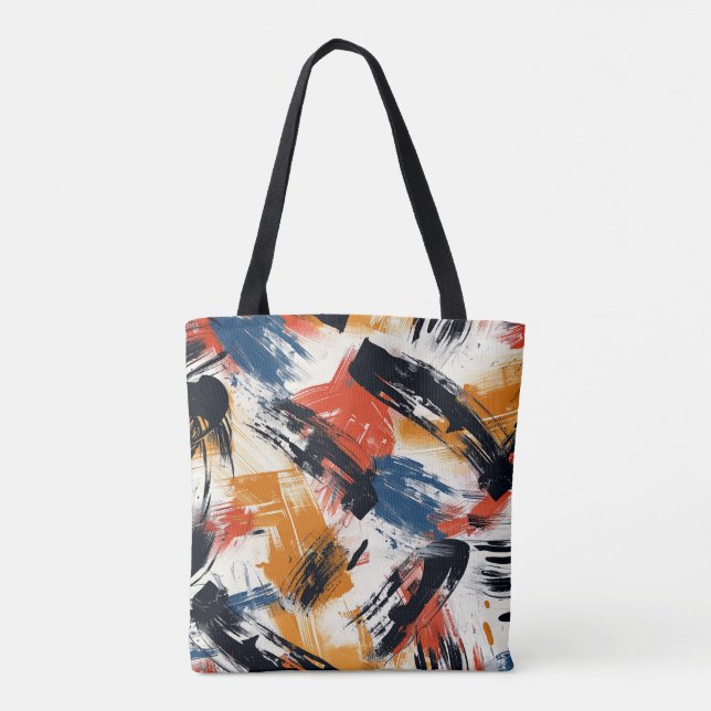 Abstrato Expressionista Tote Bag | Artístico Negri (Verso)