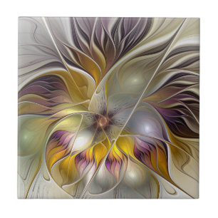 Abstrato Fantasia Colorida Flor Moderna Fractal