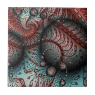 Abstrato Fantasy Fractal Art Balls Brown Blue