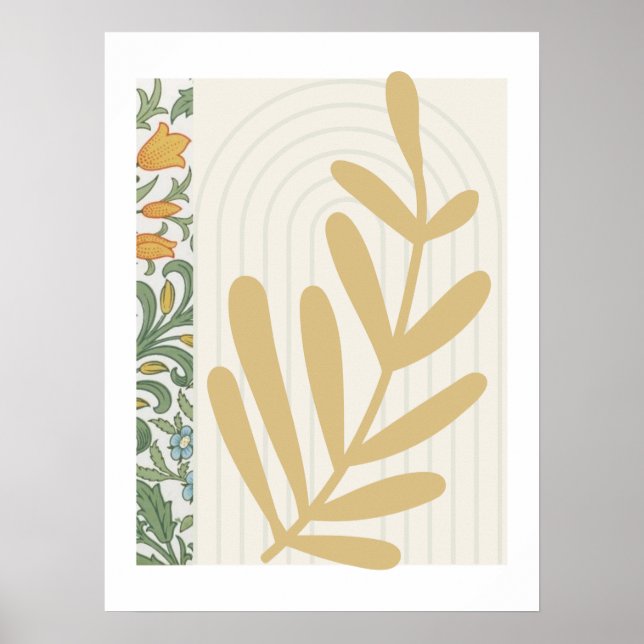 Abstrato Fern Leaf Poster (Frente)