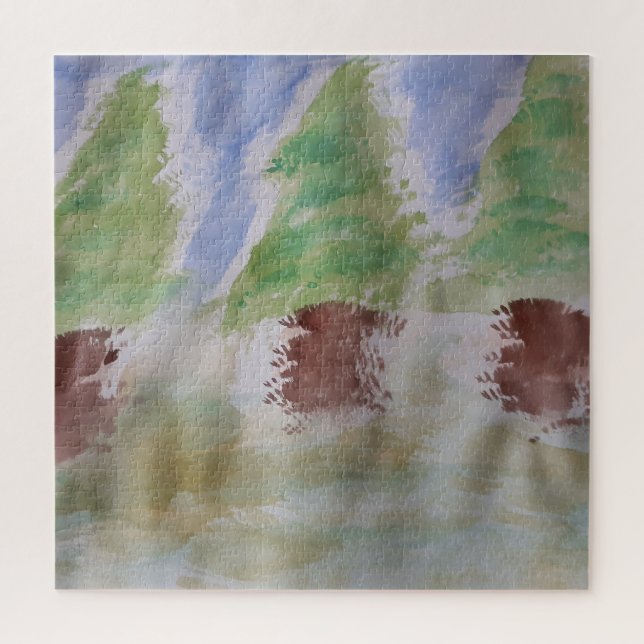 Abstrato Fir Trees Jigsee Quebra-cabeça (Vertical)