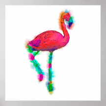 Abstrato Flamingo Step Custom Poster