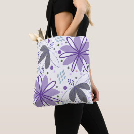 Abstrato Floral Art Grocery Comprando Tote Bag
